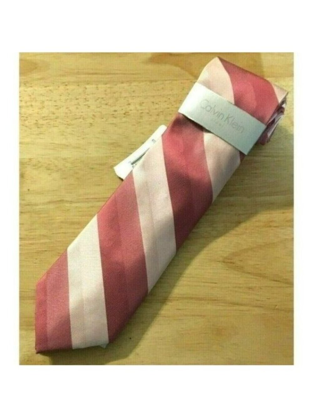 Mens Calvin Klein Sunrise Stripe 100% Silk Dress Neck Tie 1 Size NWT - Picture 7 of 11